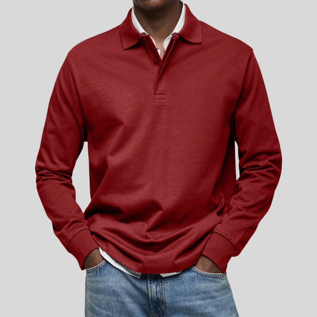 Gustav - Ledig Långärmad Modern Pikétröja