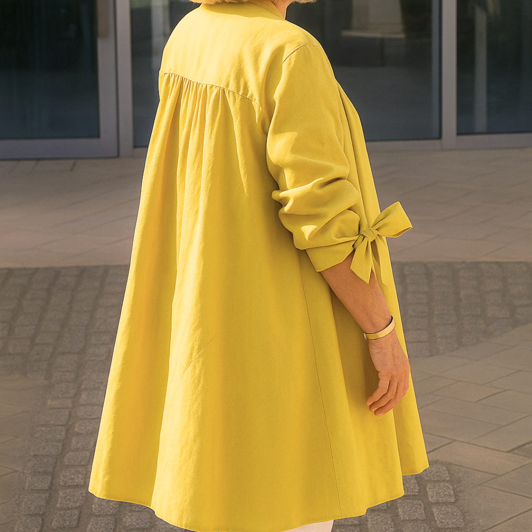 Margaret - Elegant Skjortblus Med Rosettärmar