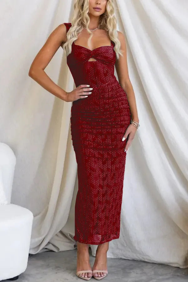 Laura - Elegant Ärmlös Lång Aftonsklänning