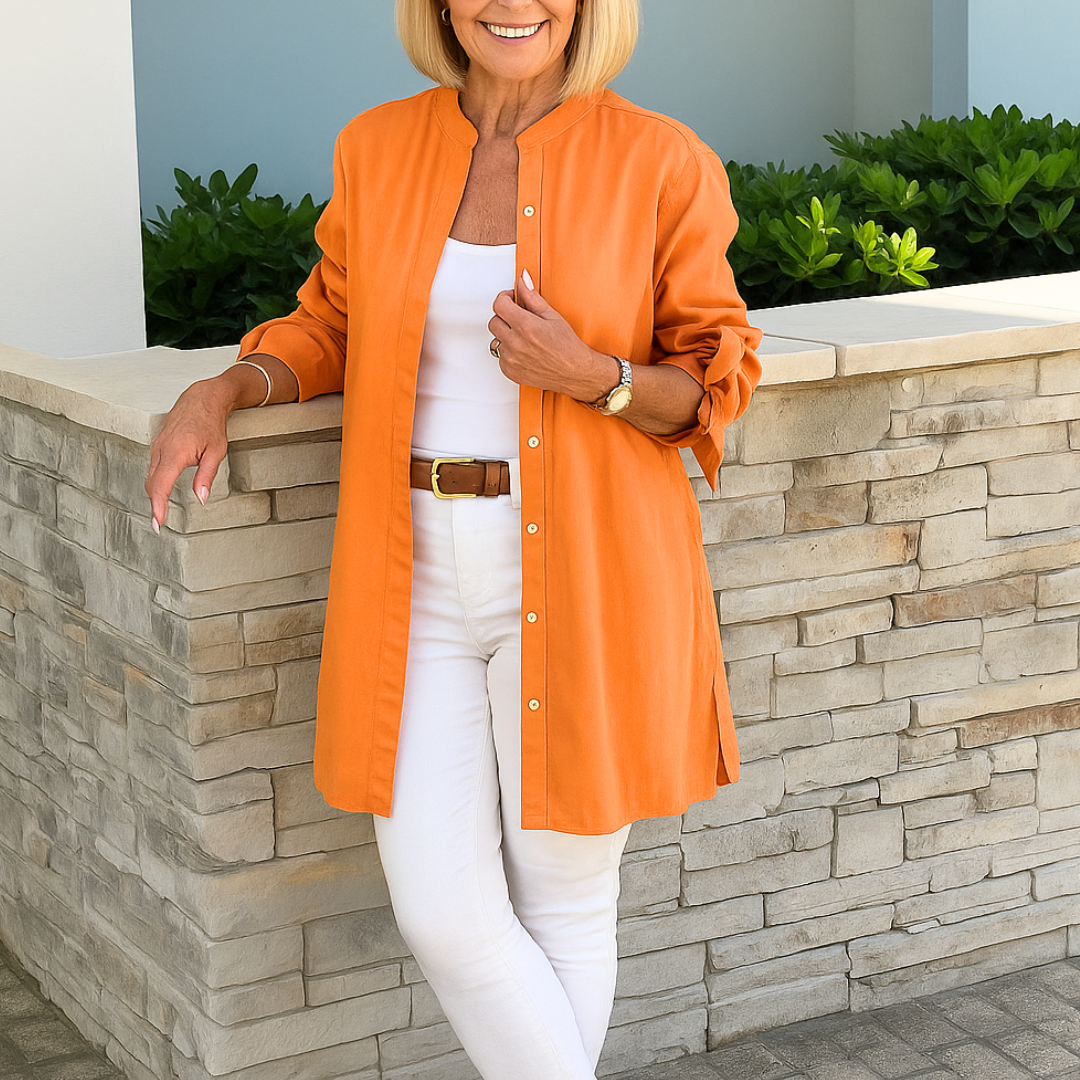 Margaret - Elegant Skjortblus Med Rosettärmar