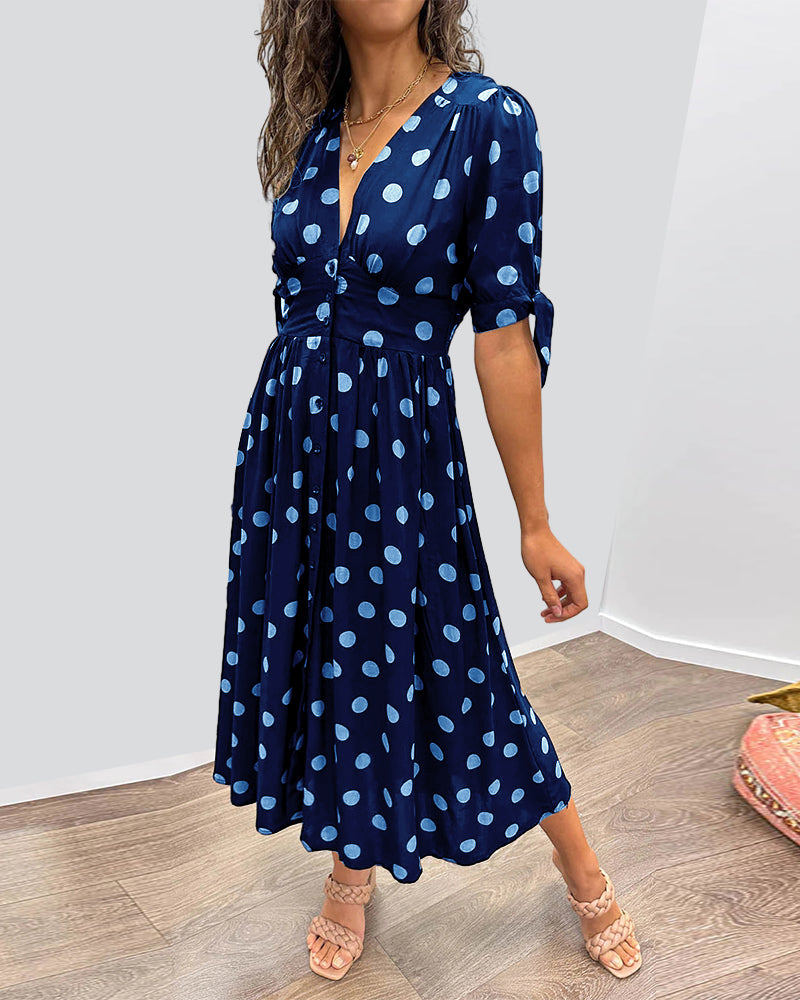 Elva - Elegant Prickig Klänning