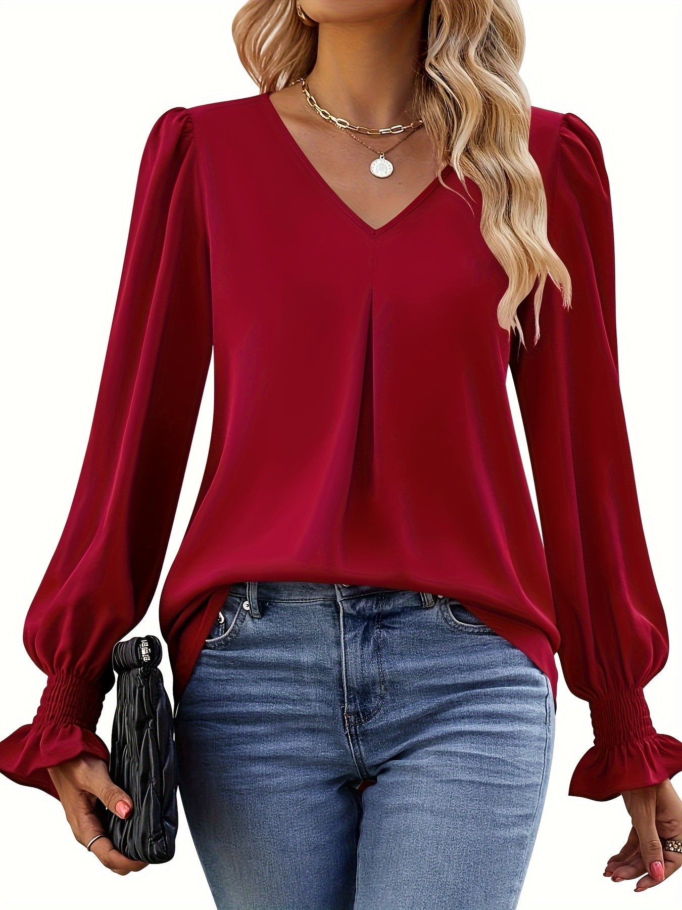 Josefin - Premium Enfärgad Höstblus, Elegant & Bekväm