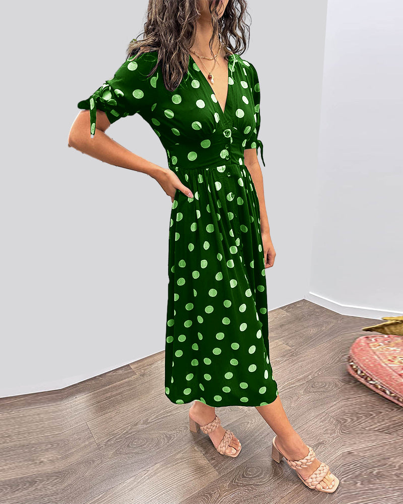 Elva - Elegant Prickig Klänning
