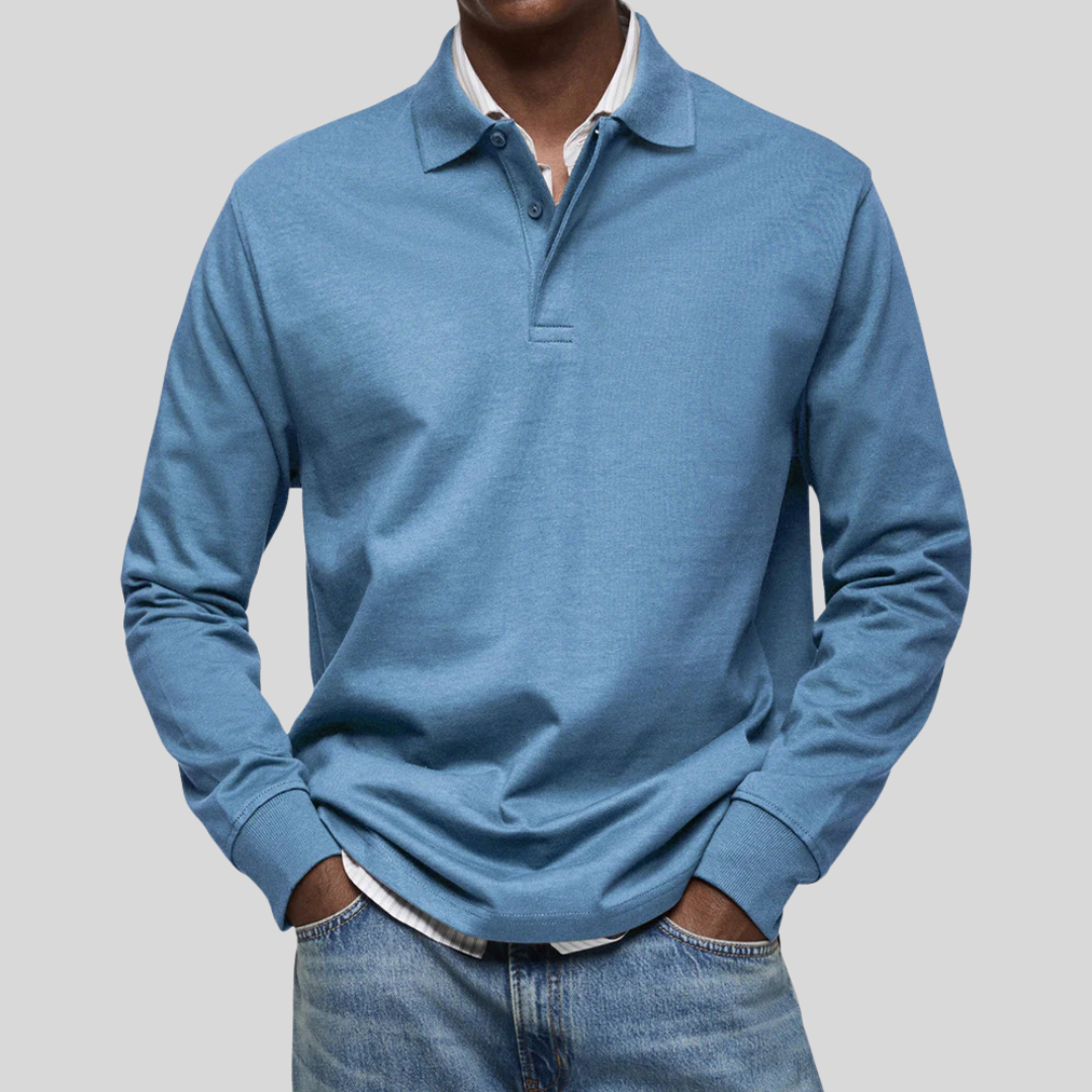 Gustav - Ledig Långärmad Modern Pikétröja