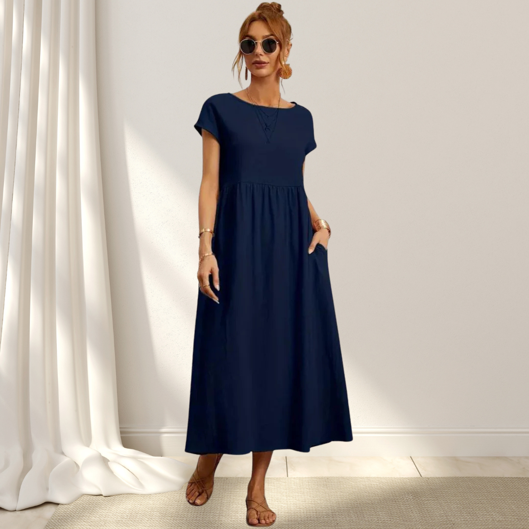 Clio – Elegant Sommarklänning – Lätt, Smickrande & Täcker Magen