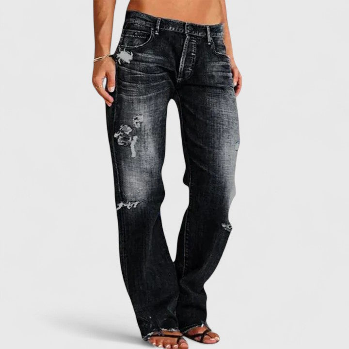 IDA – AVSLAPPNADE JEANS MED SLITNINGAR