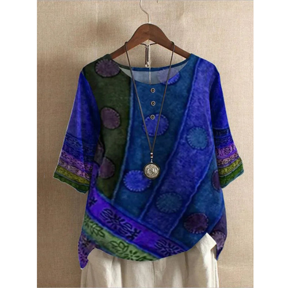 Jessica – Ledig och Färgglad Boho-Blus