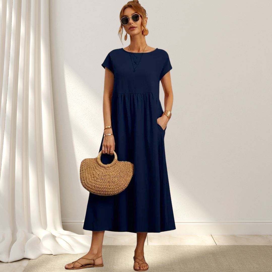 Clio – Elegant Sommarklänning – Lätt, Smickrande & Täcker Magen