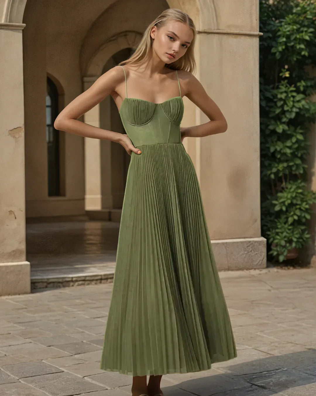 Elva -Modern Elegant Klänning med Öppen Rygg