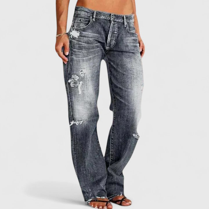 IDA – AVSLAPPNADE JEANS MED SLITNINGAR