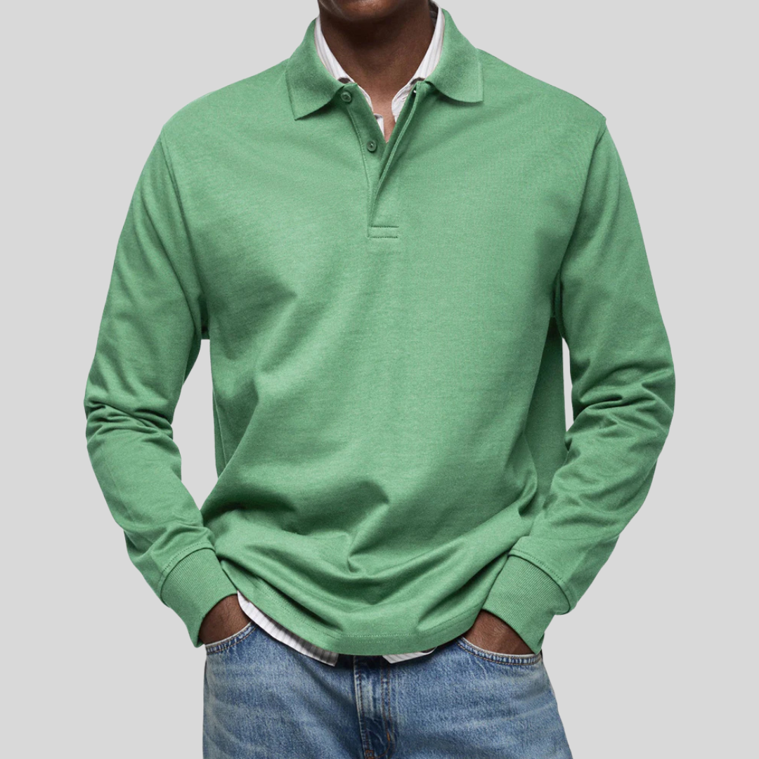 Gustav - Ledig Långärmad Modern Pikétröja