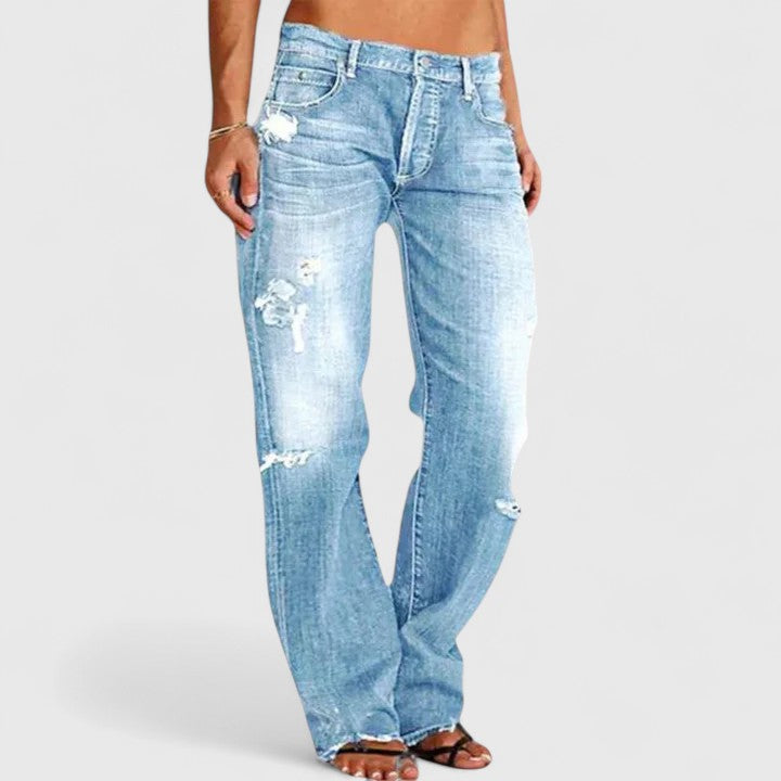IDA – AVSLAPPNADE JEANS MED SLITNINGAR