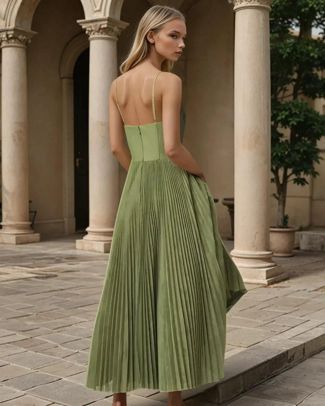 Elva -Modern Elegant Klänning med Öppen Rygg
