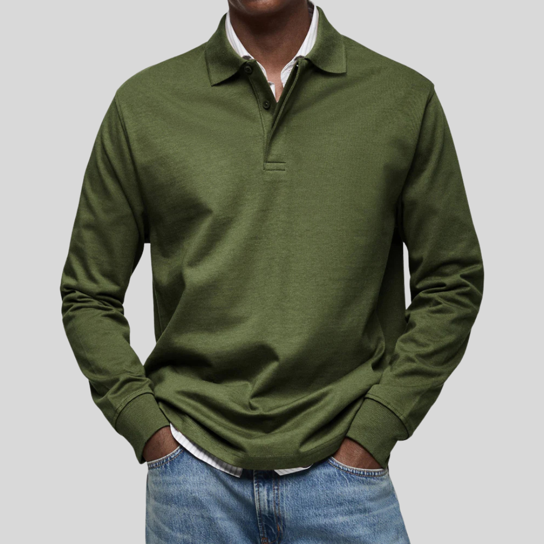 Gustav - Ledig Långärmad Modern Pikétröja