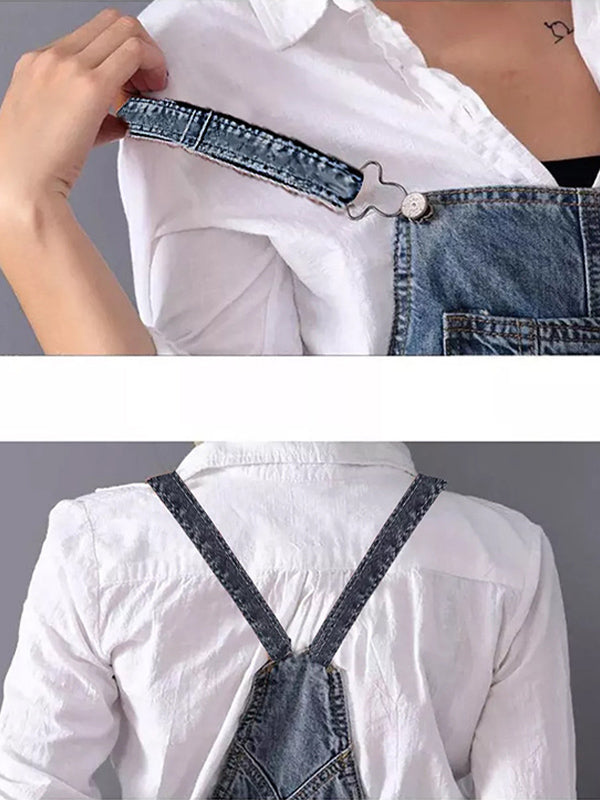 Frayla - Sliten Jeansklänning med Slits Bak