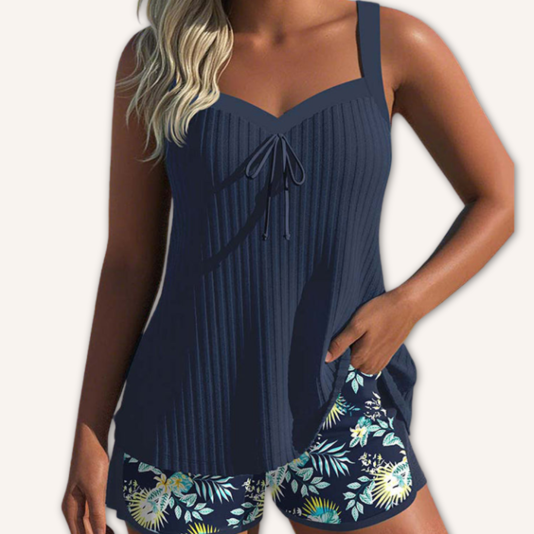 Briseis - Blommigt Mönstrat Tankini-set