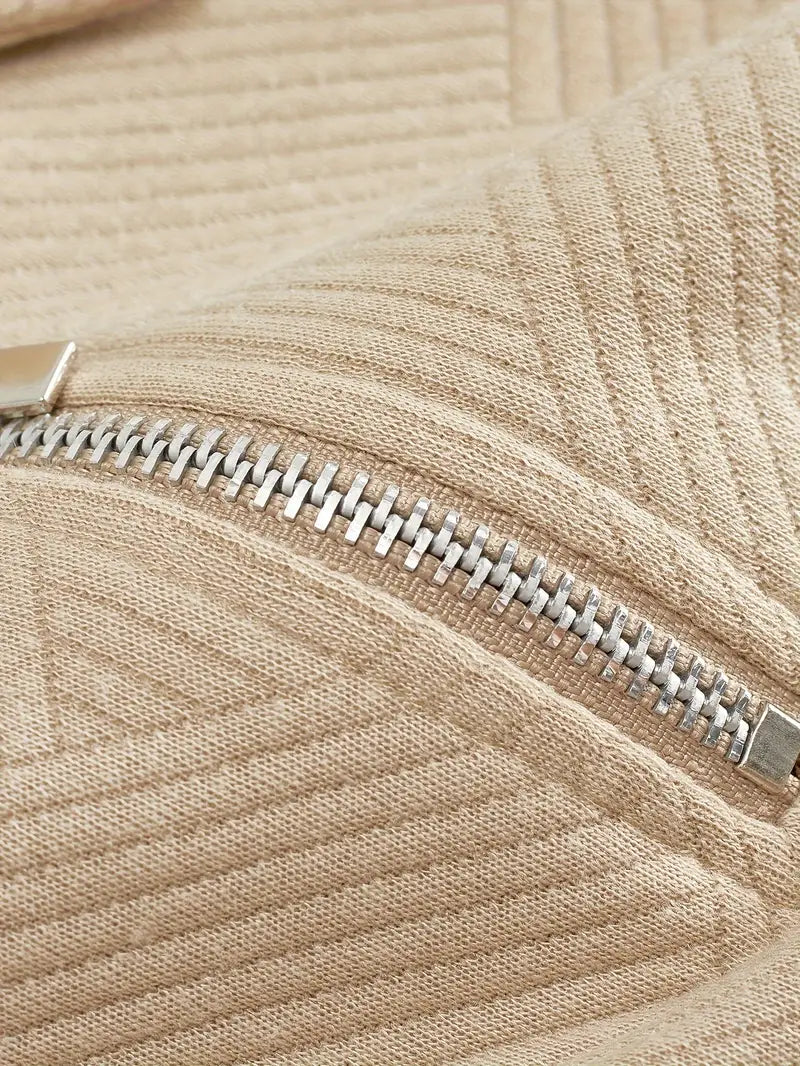 Oscar – Vintage Zip-Up Tröja med Geometriskt Mönster