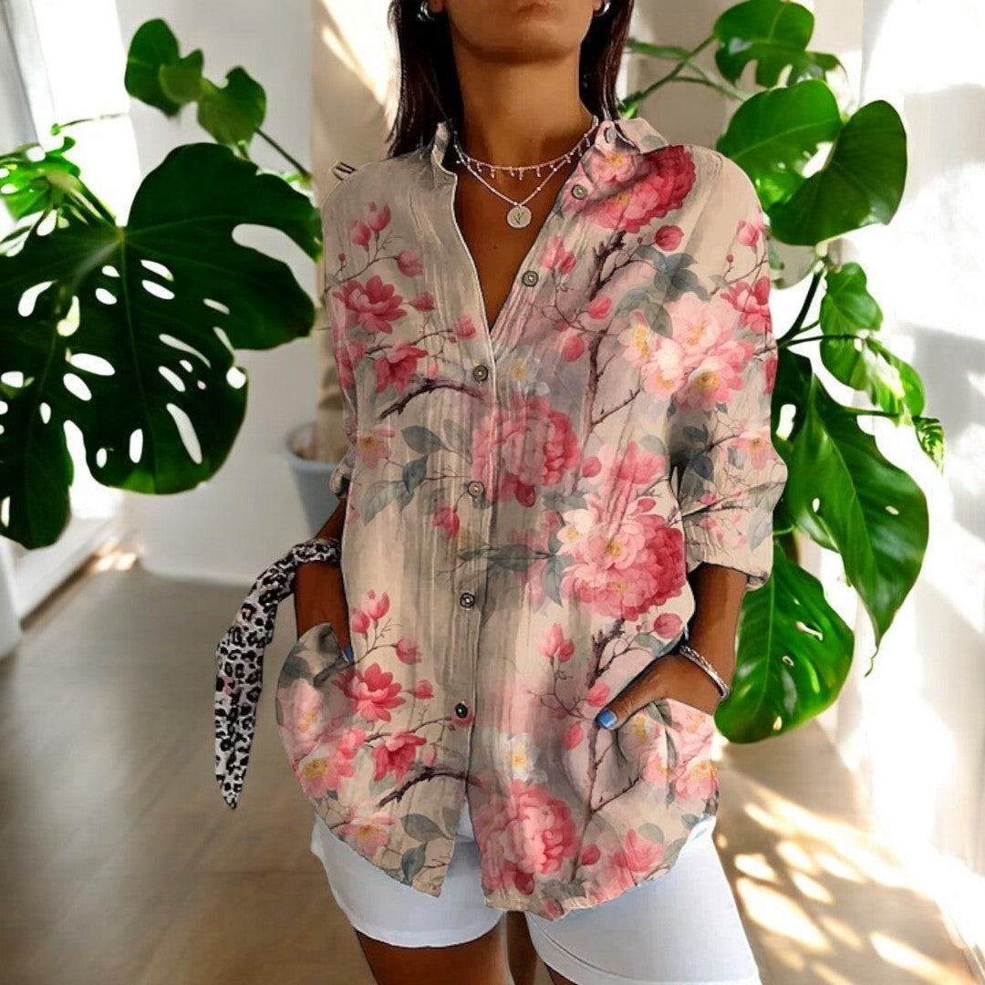 Gisela - Vintage Blommig Somrig Vardagsblus