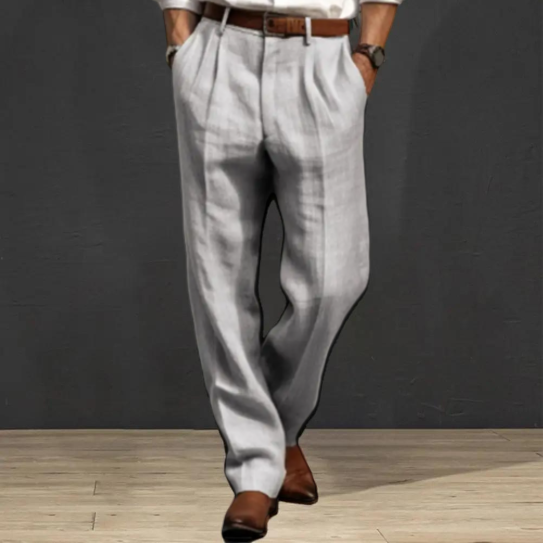 Olli - Lösa Byxor för Män i Bomull och Linne