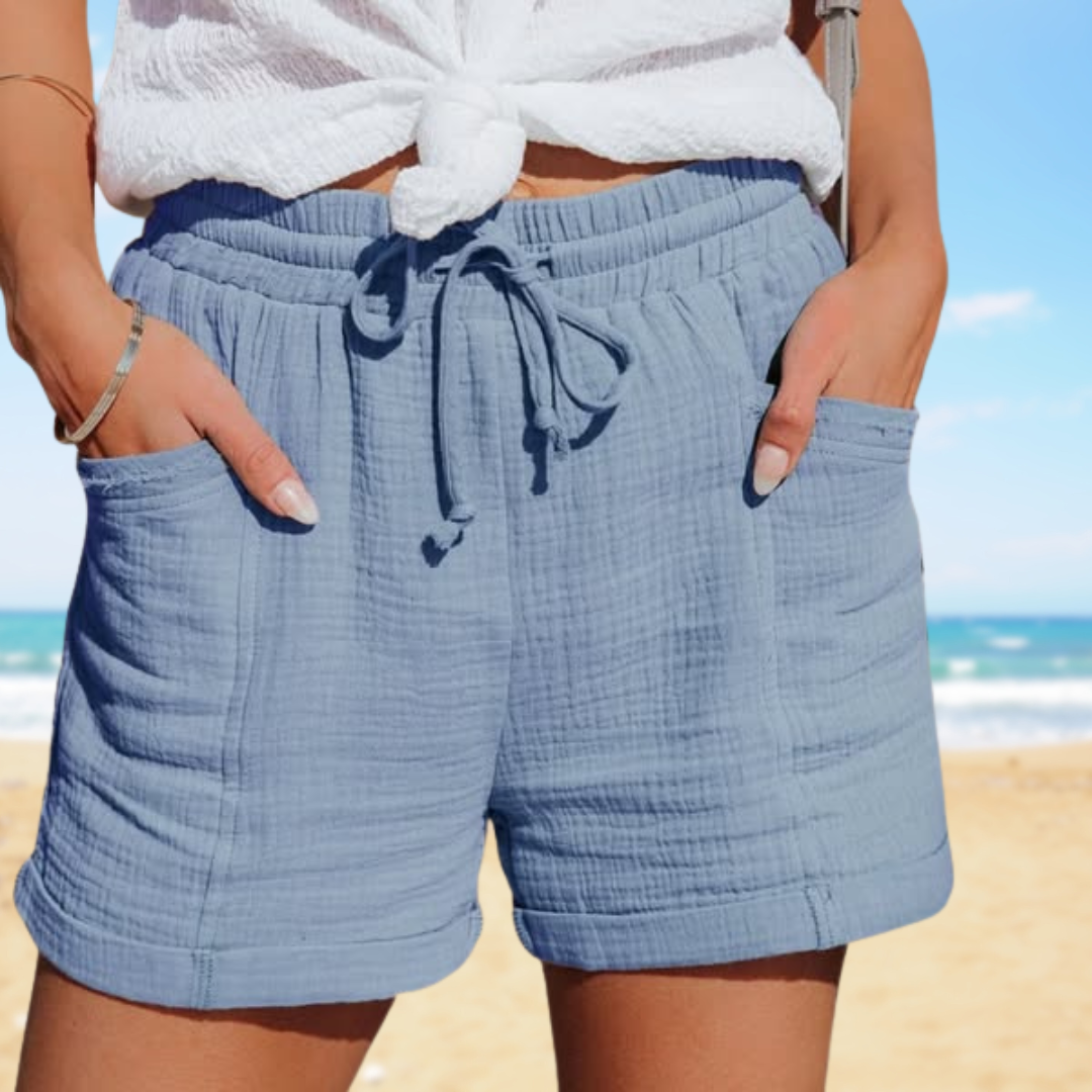Chiara - Somriga avslappnade shorts med dragsko och fickor