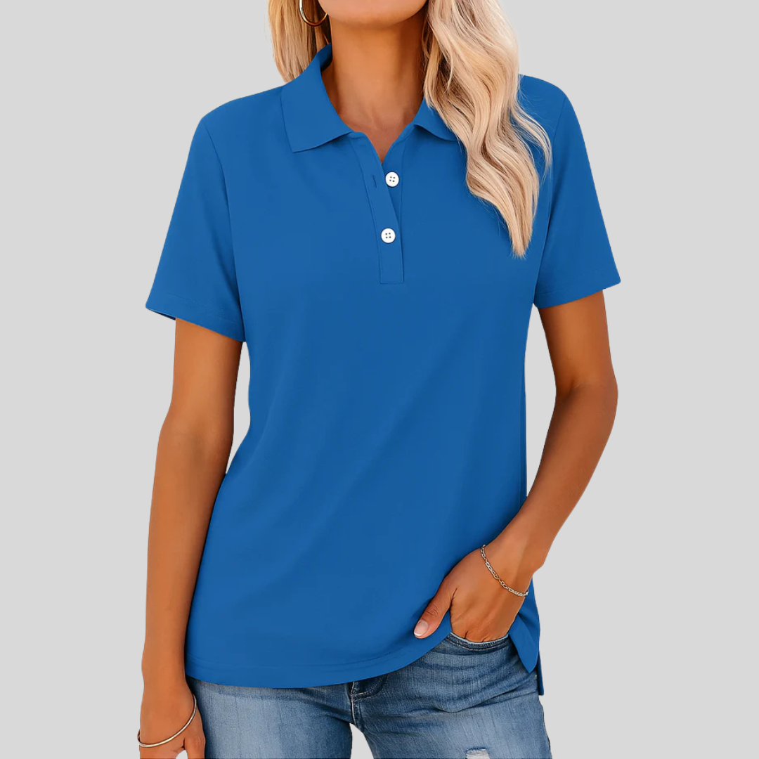 Émilie – Andningsbar Pikétröja med Elegant Look