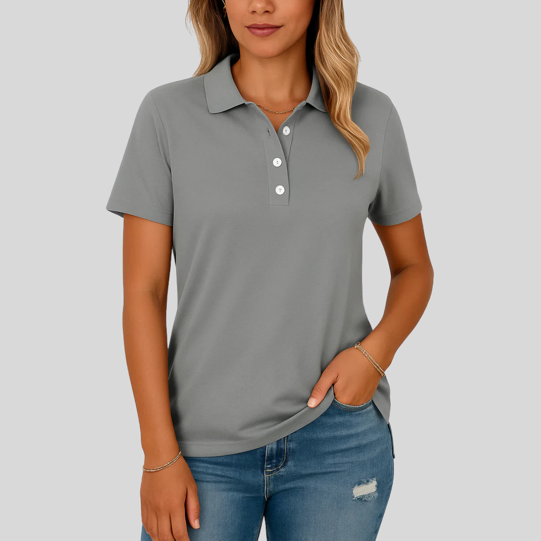 Émilie – Andningsbar Pikétröja med Elegant Look