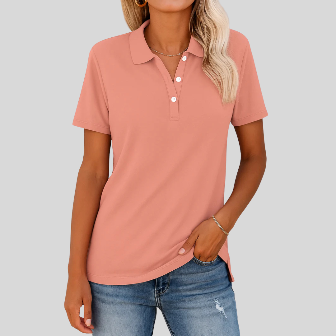 Émilie – Andningsbar Pikétröja med Elegant Look