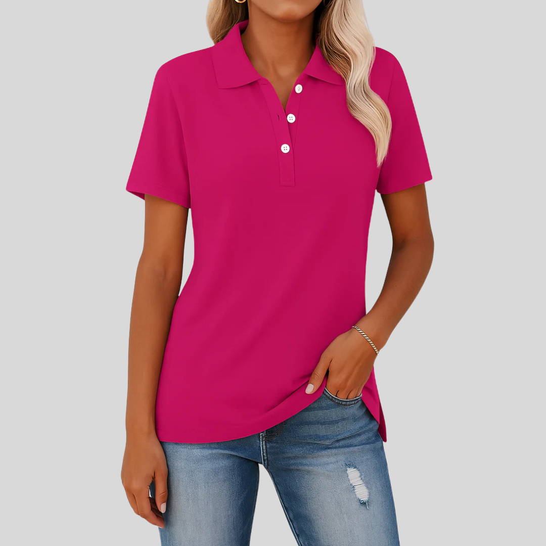 Émilie – Andningsbar Pikétröja med Elegant Look