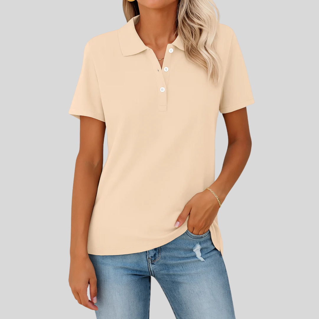 Émilie – Andningsbar Pikétröja med Elegant Look