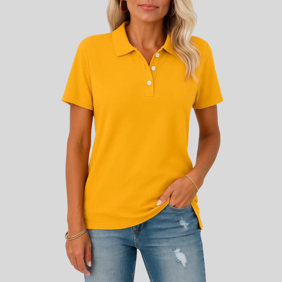 Émilie – Andningsbar Pikétröja med Elegant Look
