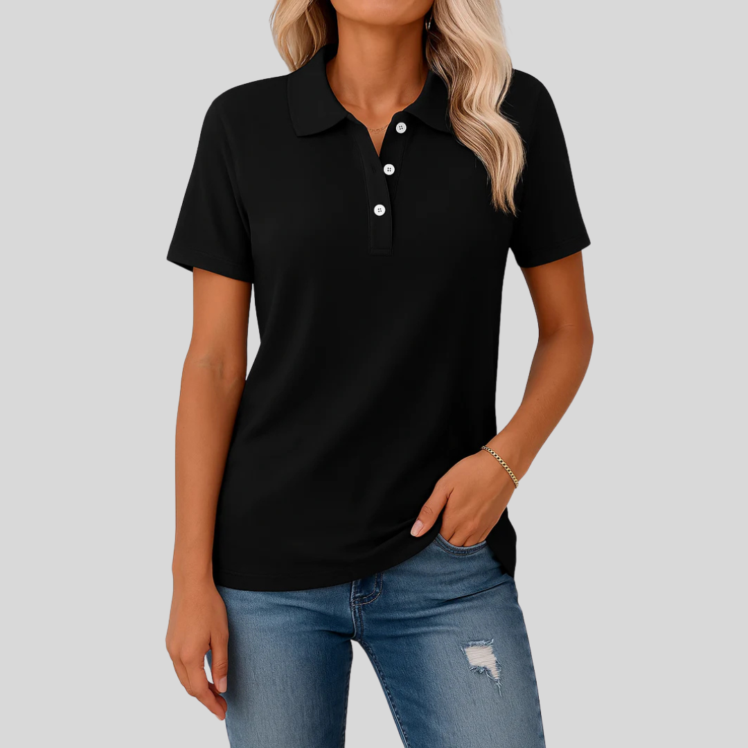 Émilie – Andningsbar Pikétröja med Elegant Look