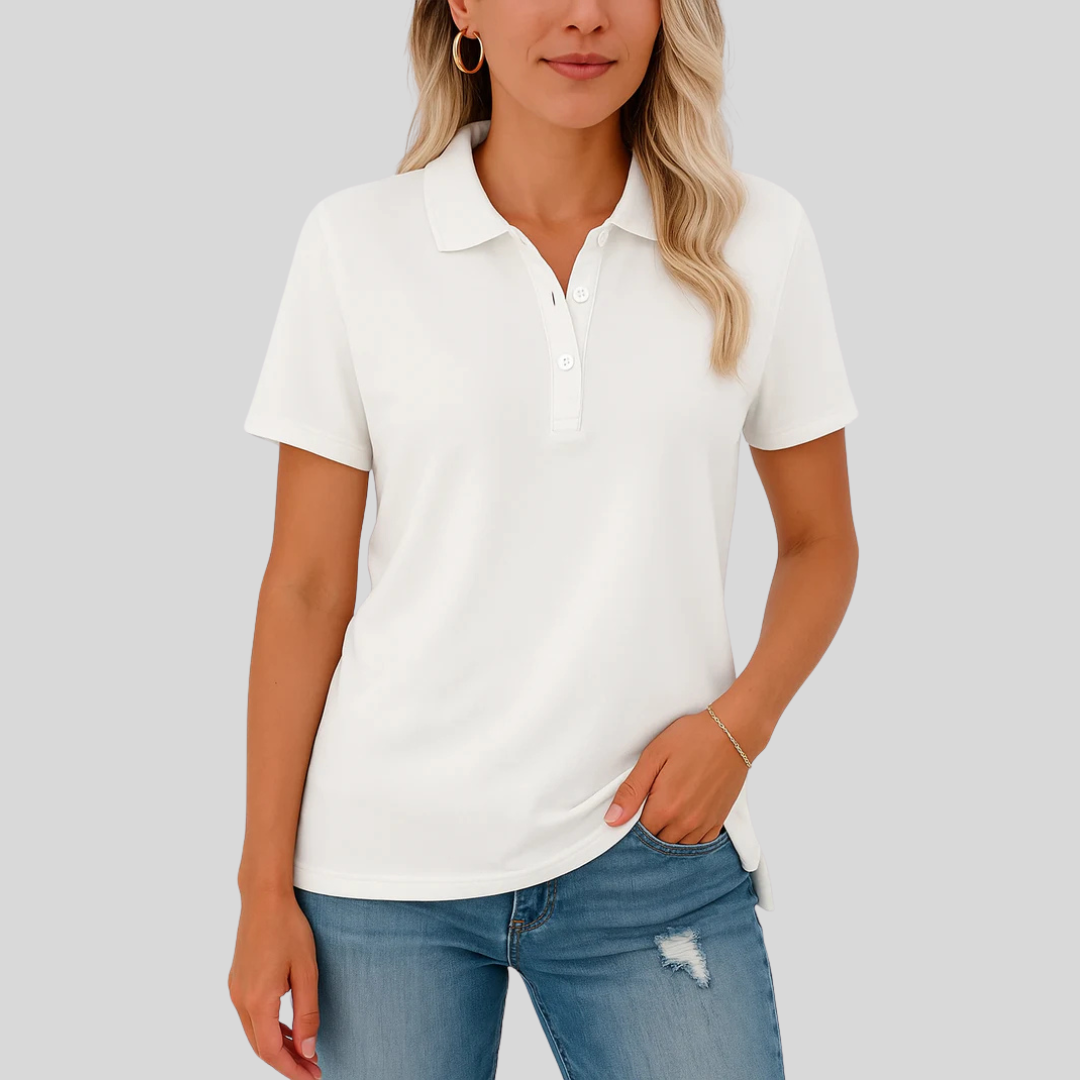 Émilie – Andningsbar Pikétröja med Elegant Look