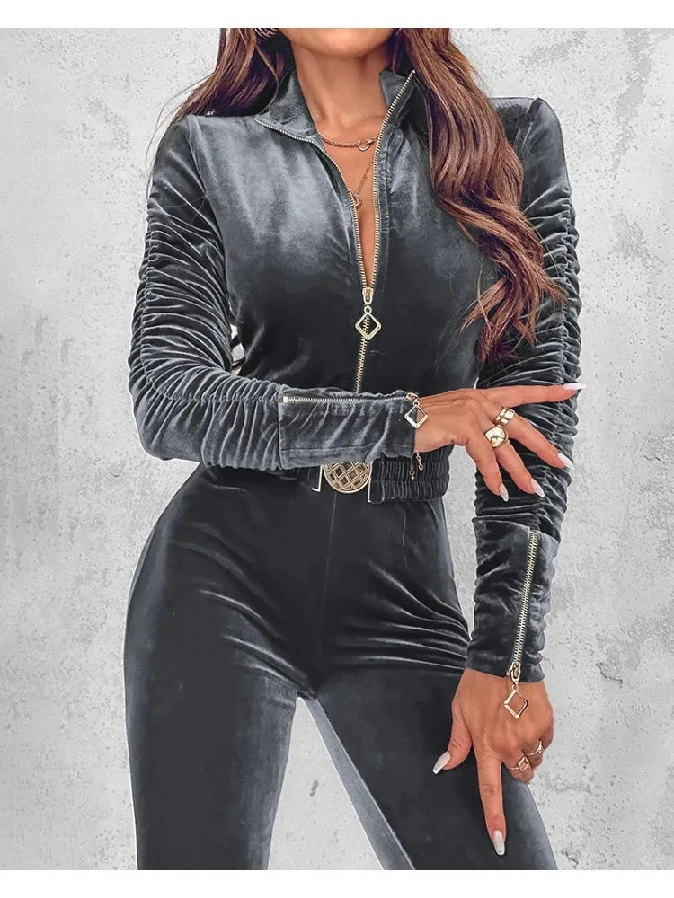 Scarlett - Elegant Velvet Jumpsuit