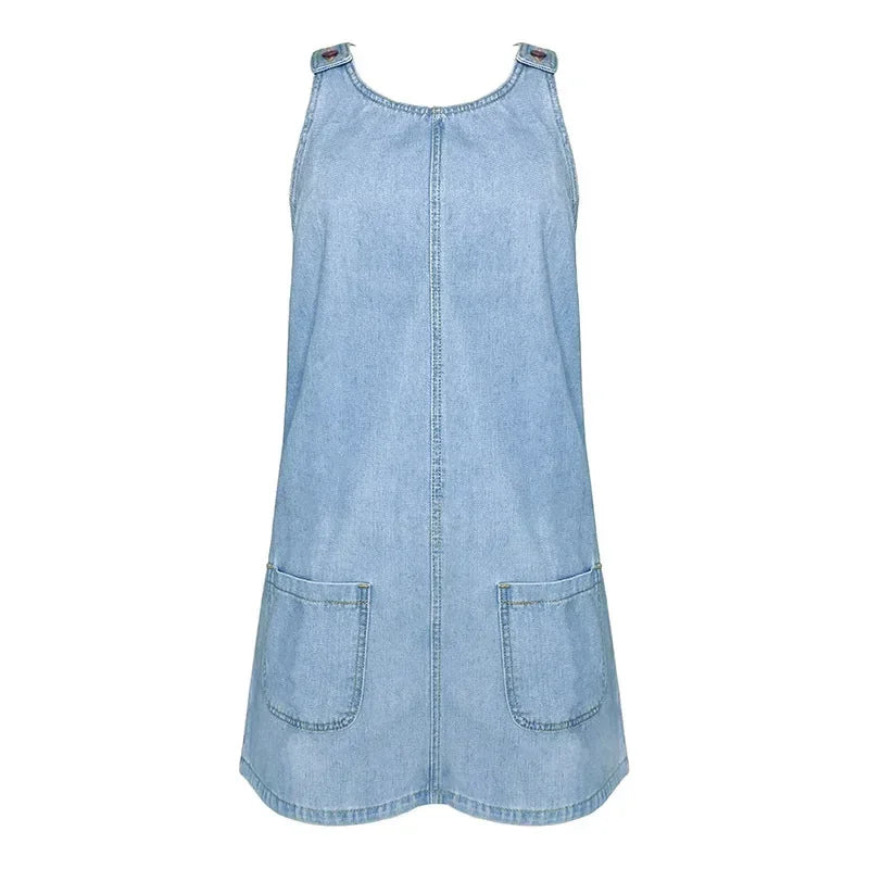 Elva - Praktisk och Lätt Denim Sommarklänning