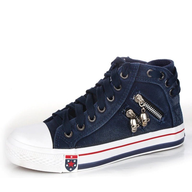 Kelsay - Chic och Bekväm Högskuren Denim Canvas Skor