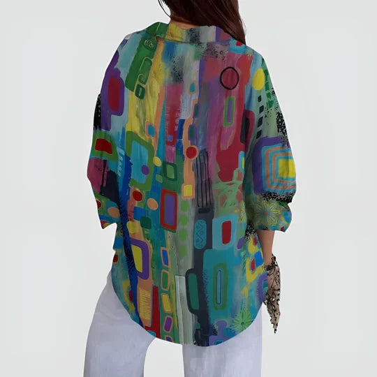 Lilou - Vardaglig Blus med Färgglad Design