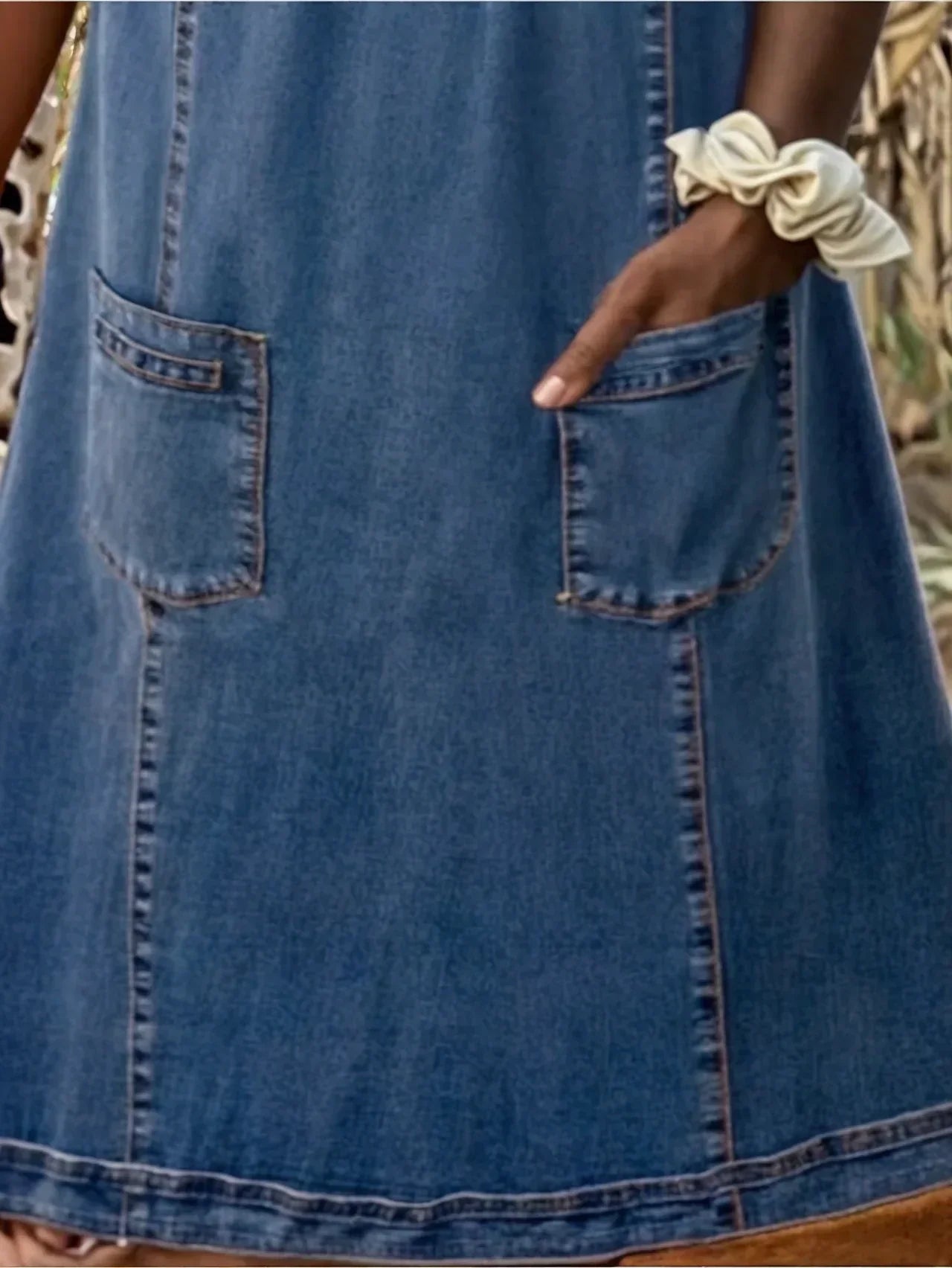 Estelle - Mjuk Sommarklänning i Denim