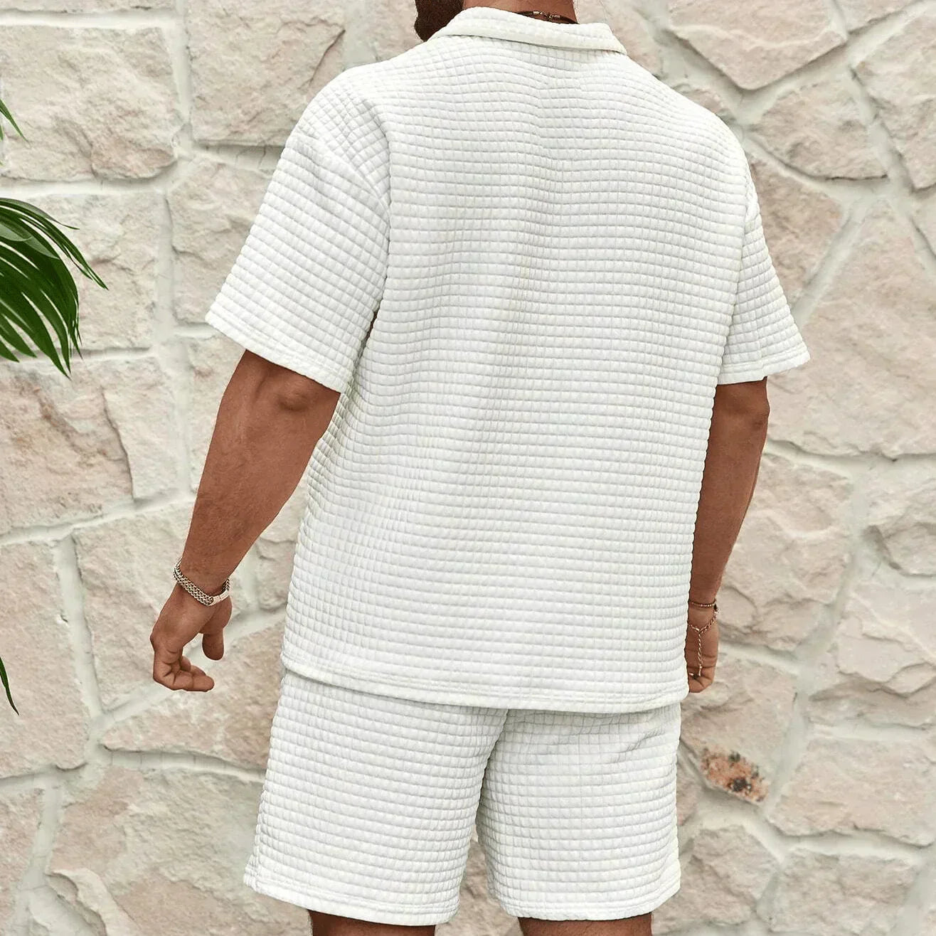 Miguel  - Herrernas Lyxiga Avslappnade T-shirt Och Shorts-set