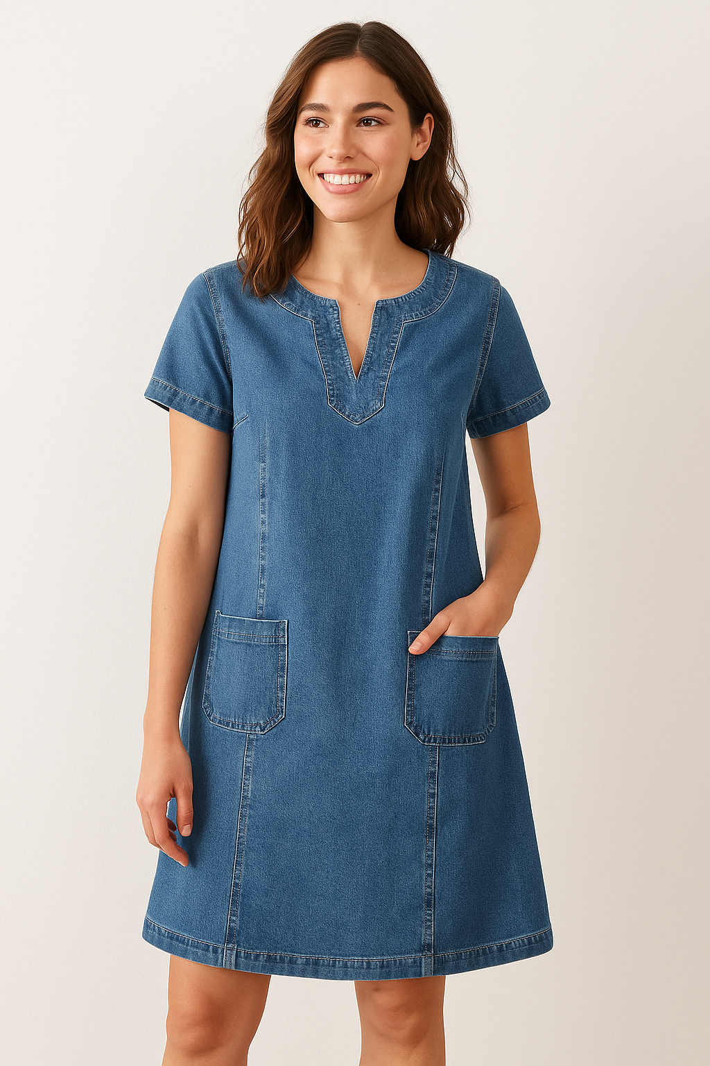 Estelle - Mjuk Sommarklänning i Denim