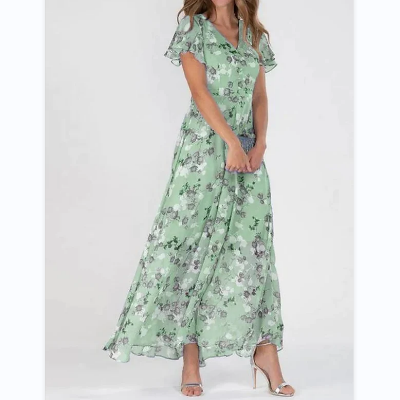 Hailey - Kortärmad klänning med blommigt tryck