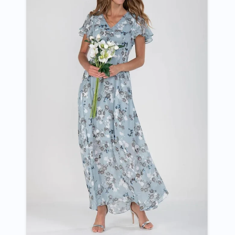 Hailey - Kortärmad klänning med blommigt tryck