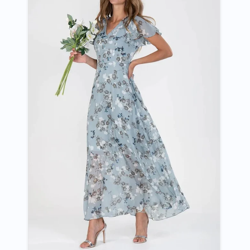 Hailey - Kortärmad klänning med blommigt tryck