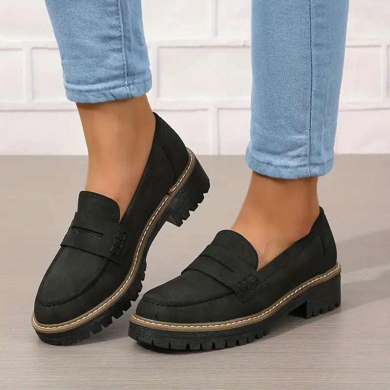 Emilia - Bekväma Chunky Loafers med Plattform