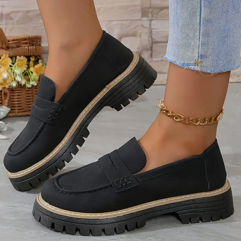 Emilia - Bekväma Chunky Loafers med Plattform