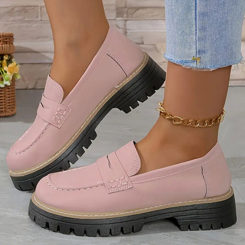 Emilia - Bekväma Chunky Loafers med Plattform