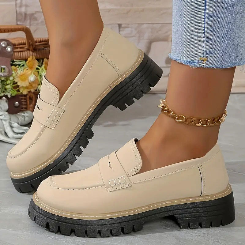 Emilia - Bekväma Chunky Loafers med Plattform