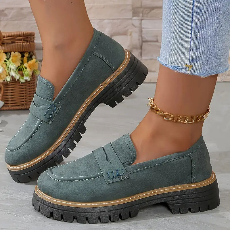 Emilia - Bekväma Chunky Loafers med Plattform