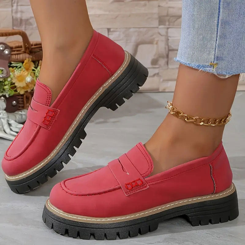 Emilia - Bekväma Chunky Loafers med Plattform