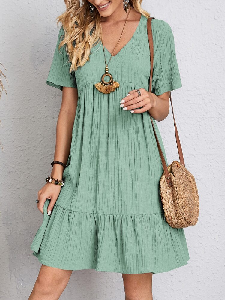 Danielle – Elegant Sommarklänning med Magen Täckande Design