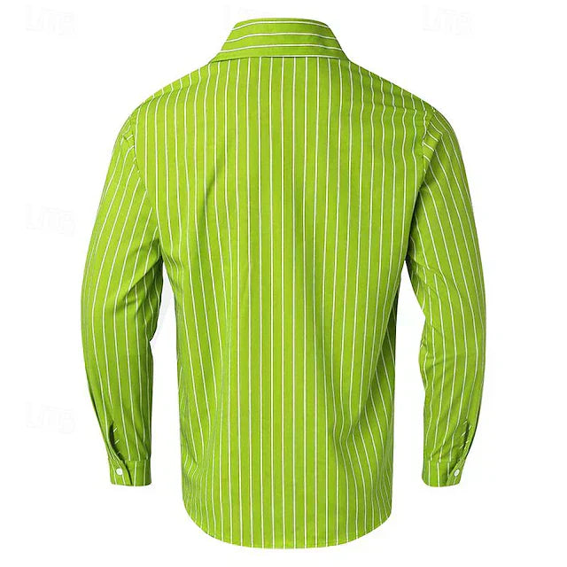 Nathan - Långärmad Avslappnad Andningsbar Randig Skjorta